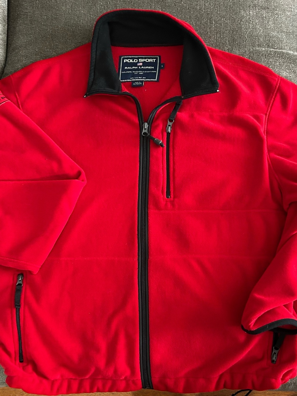 Polo sport by Ralph Lauren Red Full-Zip Fleece Jacket polartec